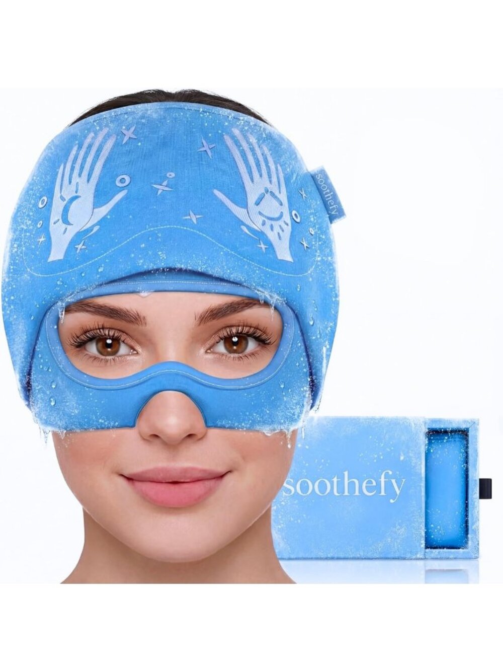 Soft Migraine Relief Cap with Eye Mask - Headache & Hangover Relief Hat
